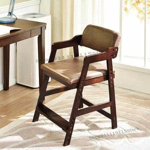 Nordic Solid Wood Childrens Learning Chair Student Back Chair Family Lift Chair Dining Chair Study Modern Simplicity