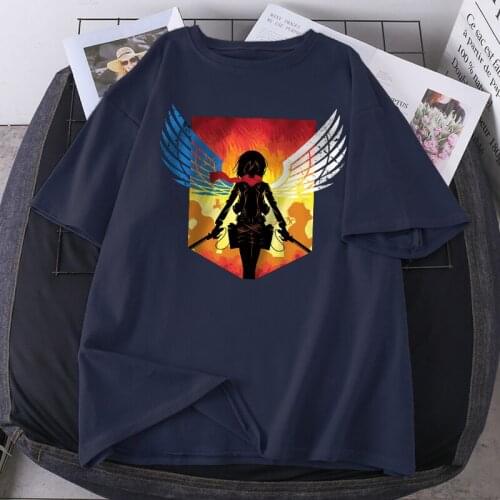 Elegant Attack On Titan T Shirts Women Fashion Print Oversize Tshirts Hip Hop Tops Tees Funny Clothes Loose Fit Ladies Camiaetas
