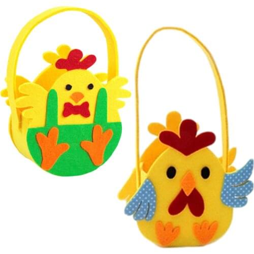 Easter Gift Bag Non-woven Cute Chick Easter Basket Easter Egg Candy Tote Bag Easter Decoration
