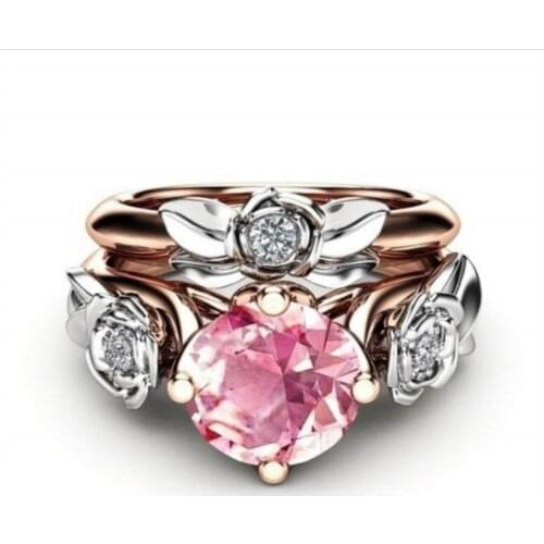 Milangirl Creative Pink Crystal en Rings For Women Female Fashion Jewelry