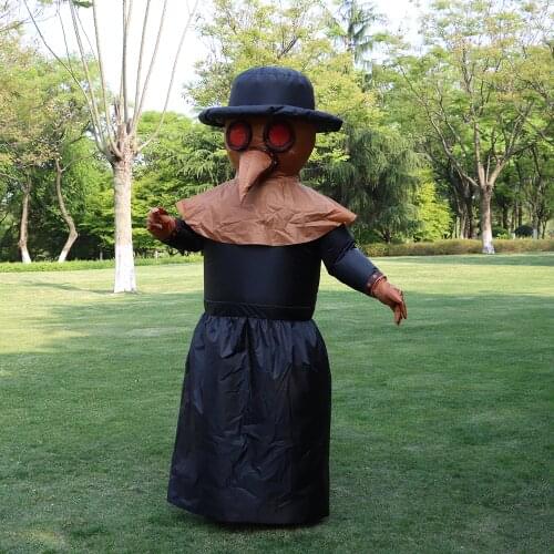 Adult Medieval Steampunk Bird Mask Plague Doctor Inflatable costume Halloween Cosplay Costumes Party Role Play suit