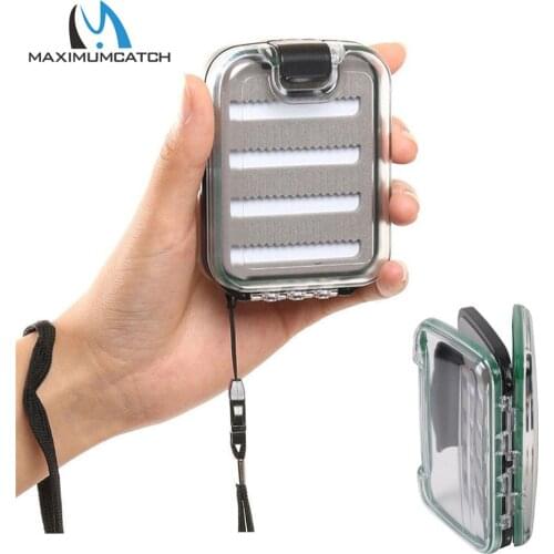 Maximumcatch NDS Double Side Waterproof Fly Fishing Box Easy-Grip & Slit Foam Insert Clear Lid Plastic Fly Box
