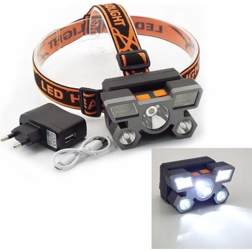 USB Charging Headlight 5 COB LED Headlamp Rechargeable Head Light Portable flashlight Torch for Outdoor Night Fishing Lighting