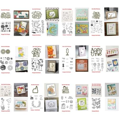 New Girl Animal Plant Letter Hot Brand Metal Cutting Dies & Transparent Clear Stamps for Diy Scrapbooking Album Paper Card