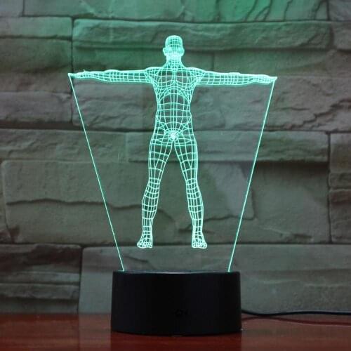 New 3D LED Night Light Educational Human Body Table Night Lamp Acrylic Colorful Gradient Atmosphere Lamp Xmas Gifts 796