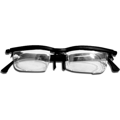 Dial Adjustable Glasses Variable Focus for Computer Reading Distance Vision Eyeglass Unisex Variable Focus Black Frame Glasses