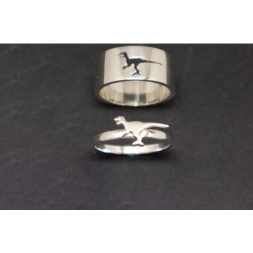 Couple Ring Fashion Silver Plated Hollow Dinosaur Ring Couple Love Commitment Jewelry Wedding Engagement Ring Size Us5-11