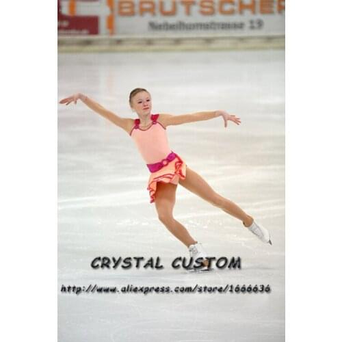 Hot Sales Ice Figure Skating Dresses Fashion New Brand Competition Girls Figure Skating Dresses Crystal DR3675