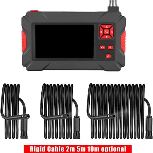 P30 1080P Dual Camera 4.3" Screen Industrial Camera 8 LED Light Rigid Cable Borescope for Pipe Inspection 2m 5m 10m Hard Cable