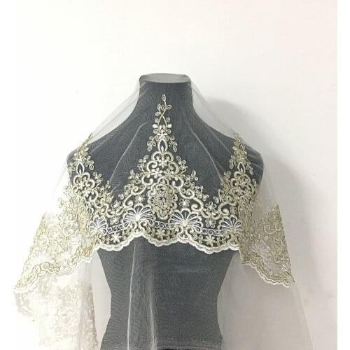 LASUI 1yard=1lot wedding organze lac mesh fabric gold wide 150cm breathable and soft for wedding dress DIY handmade accessroies