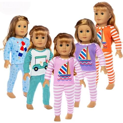 Leisure Grid Set Clothes fits for American girl 18" american girl doll alexander doll best gift