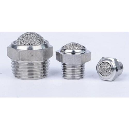 10pcs a lot Stainless steel exhaust silencer muffler thread 1/8 1/4 3/8 1/2 BSP plug air connector Bird nest type fitting
