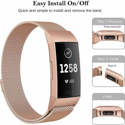 Replacement Watch Strap For FitBit Charge 3 Charge 2 Metal Stainless Magnetic Wrist Accessories Wristband For FitBit Charge 2 3