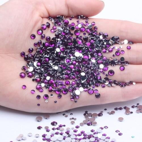Dark Rose Glue On Resin Rhinestones 1000-10000pcs 2-6mm Round Flatback Non Hotfix Diamonds Appliques For Crafts Wedding Dresses