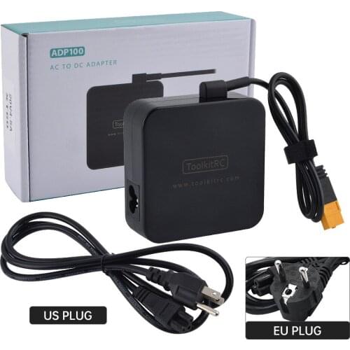 ToolkitRC ADP100 20v 5A 100W 50-60HZ 1.5A AC To DC Power Adapter Output Power XT60 Plug for RC Battery Charger Balance