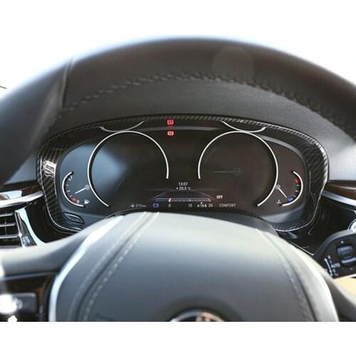 Carbon Fiber Style Car Center Console Dashboard Oil Frame Decoration Cover Trim For BMW 5 Series G30 G38 2018 ABS Decals