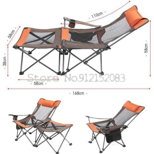 Outdoor folding chair recliner portable backrest lounge chair beach chair fishing chair home lunch rest chair