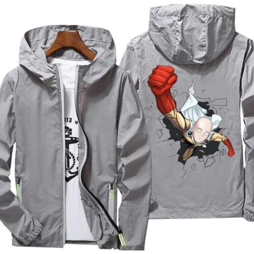 Jacket Men windbreaker fashion One Punch Man Anime Breathable Spring Autumn Streetwear Sport Outwear Wind Hoodie Coat leisure