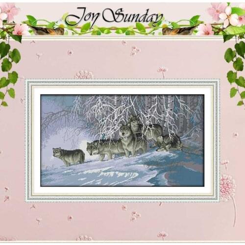 Wolves counted Cross Stitch 11CT 14CT counted Cross Stitch Set Wholesale Animal DIY Cross-stitch Kit Embroidery Needlework