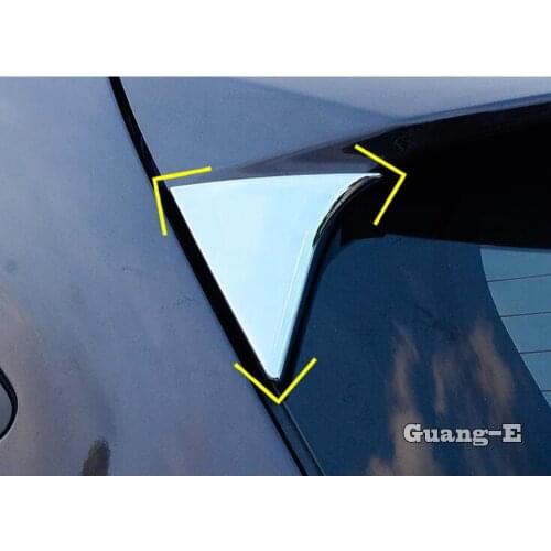 For Honda Hrv Hr-V Vezel 2019 2020 2021 Car Tail Rear Spoiler Side Triangle Molding Window Bezel Trim Moulding 2pcs