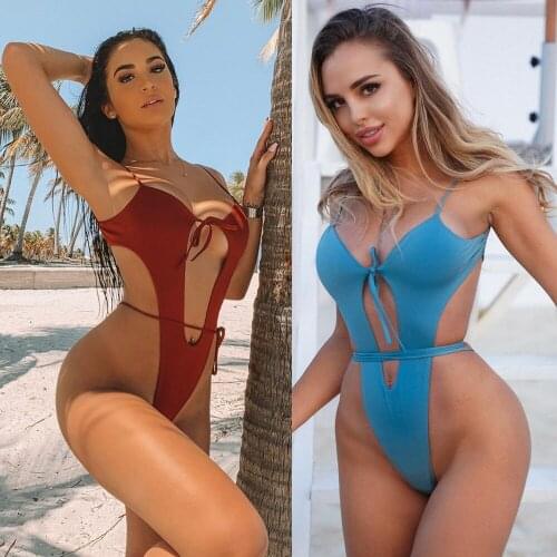 Women New Swimsuit Solid Color Sexy Strap Bikini Explosion Models Ladies Split Swimsuit