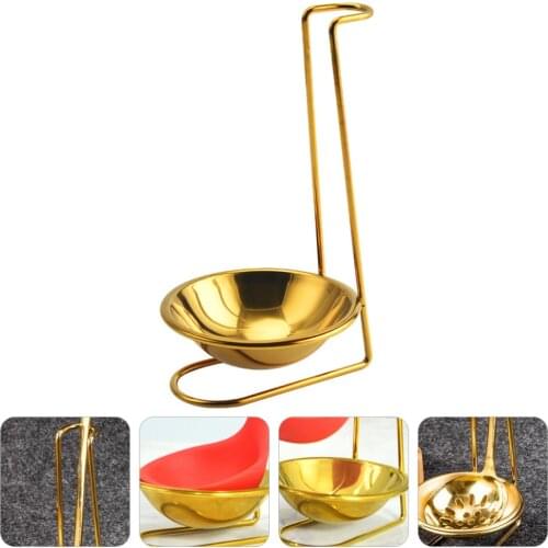 1Pc Stainless Steel Soup Ladle Storage Rack Kitchen Utensil Rest Spoon Shelf Kitchen Utensil Soup Ladle Holder Kitchen Supply