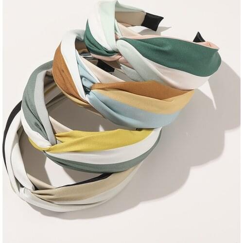 1PC Top Knot Women Hairband Wide Twist Headband for Women Head Hoop Striped Headband Hair Band for Girls Hair Accessories