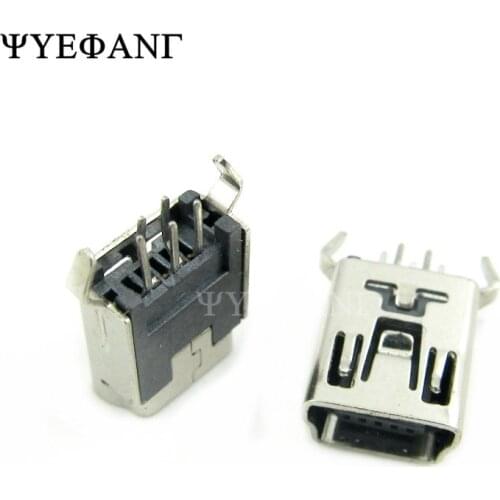 10PCS Mini USB Type B Female 5 Pin DIP 2 Pin Vertical Leg PCB Socket Connector
