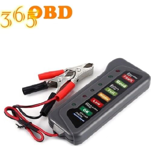 10Pcs Mini 12V Car Battery Tester BM310 Digital Alternator Tester 6 LED Lights Display Car Diagnostic Tool Auto Battery Tester