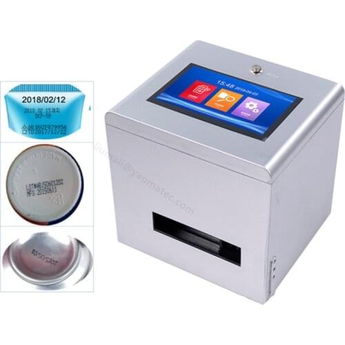 12.7mm Desktop production date concave-convex surface printing bottle cap QR code batch number Inkjet printer coding machine