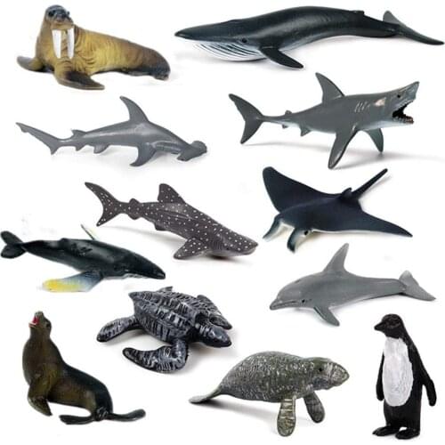 12 Pieces/Set Of Simulation Solid Marine Life Toy Animal Plastic Ocean Bath Toy Model ChildrenS Educational Toy Gift