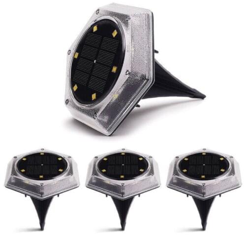 12 LED Solar Ground Lights Outdoor Color Changing Solar Disk Lights IP65 Waterproof In-Ground Lights For Yard Pathway Driveway