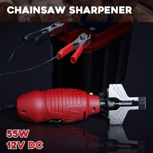 12V Chainsaw Chain Sharpener Electric Mini Handheld Grinder Tool File Set Boring Milling Grind Machine Set Woodworking Diy Tools