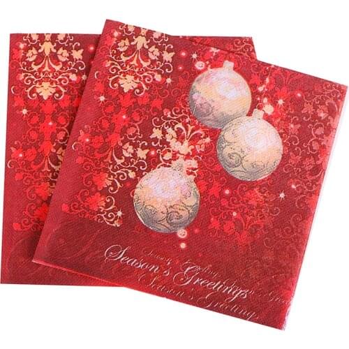 20pcs/Set Creative Santa Claus Deer Beautiful Printing Napkins Xmas Napkins Christmas Tree Napkins For Home Store Party