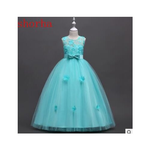 2018 fashion white Kids Girls Elegant beautiful Flower Girl Dress Princess Party Pageant Formal sleeveless Lace Tulle dresses