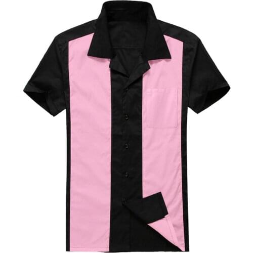 2021 Retro Vintage Rockabilly Shirt Men Cowboy Casual Punk Shirts Short Sleeve Rolling Rock Party Club 40s 50s Shirt Men Clothes