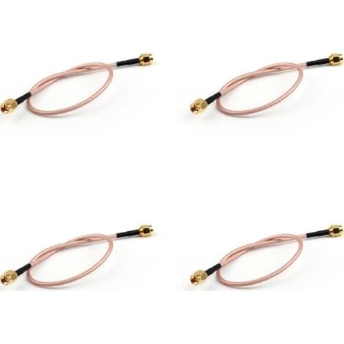 Areyourshop 4Pcs 30cm RG316D Double SMA Male Plug to SMA Male Shield Jumper Pigtail Cable 12in
