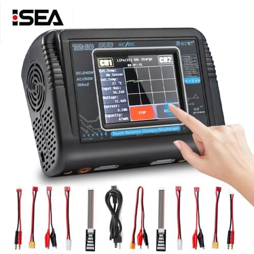 HTRC Lipo Charger T240/C240 DUO AC 150W DC 240W 10A Touch Screen Dual Channel Battery Balance Charger Discharger For RC Toys