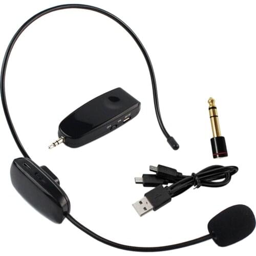 Wireless Microphone Headset, UHF Wireless Headset Mic System, 164 ft Range, with