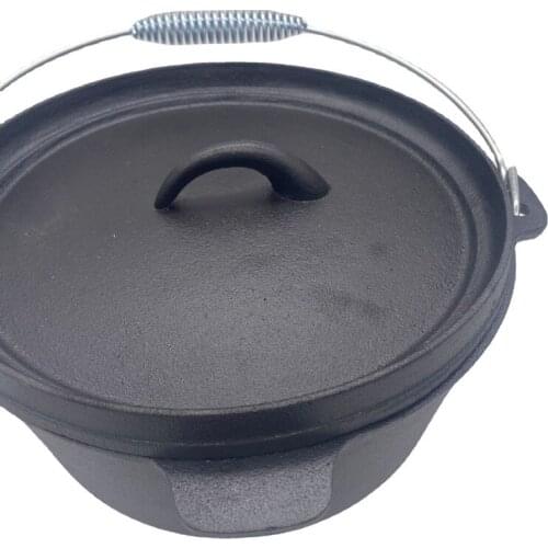 Large Dutch Oven BBQ Oven Pot Large Cast Iron Cooking Pot Roasting Pan Also for Gas Grill Multi-function Cookware Stew Pot