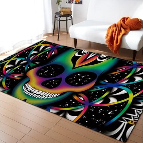 Dream Color Skull 3D Printed Big Carpets For Living Room Bedroom Area Rug Home Hallway Mat Halloween party decor carpet alfombra