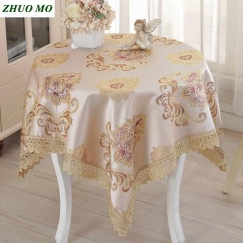 European table cloth Round with Lace edge Wedding decoration kitchen accessories living room Coffee house Square table cloth