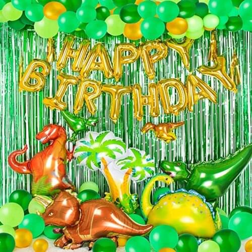Giant Dinosaur Foil Balloon Boys Animal Ballons Childrens Jungle Theme Birthday Party Decorations Helium Balloons Kids Toys