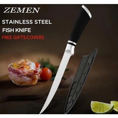 ZEMEN Fish Cleaver Kitchen Knife Fillet Osteotome Boning Knives High Carbon Stainless Steel Chefs Cooking Accessories Cleaver