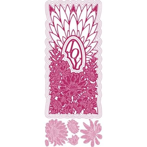 Joy Flower Background Metal Cutting Dies Scrapbooking Diary Decor Embossing Template Diy Greeting Card Handmade 2021 New Arrival