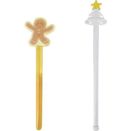 Lovely Coffee Muddler Tea Drink Stirrers Swizzle Stick Stirring Bar Rod Decorative Glass Drink Stir Swizzle Sticks Random Color