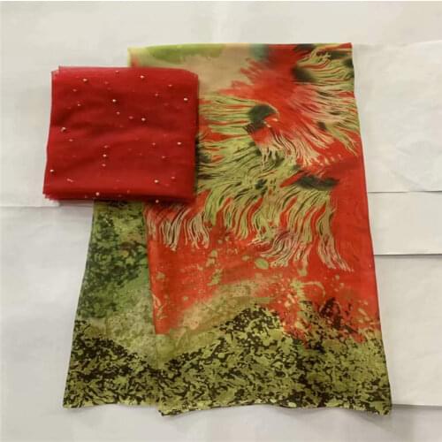 Fashion new style african soft silk fabric with swiss voile lace tissu for ladies printed silk chiffon fabric! LXF41502