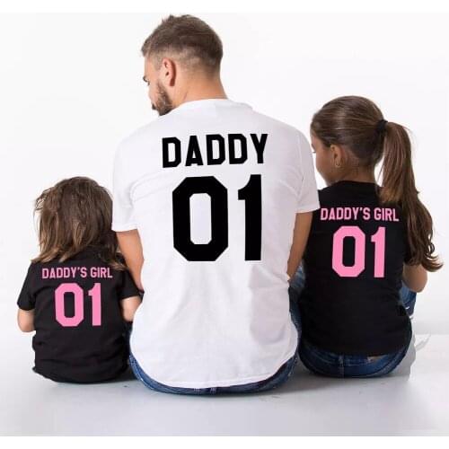 Fashion Family Matching Clothes Father Daughter T-Shirts Family Look DADDY and DADDYS GIRL 01 Daddy and Me Matching Outfits