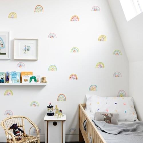 Cartoon Rainbow Wall Sticker Room Decoration Colorful PVC Baby Children Wall stickers For Kids Rooms Bedroom Mural Wall Decals