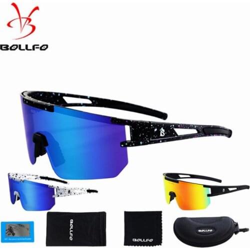 BOLLFO Man Cycling Glasses Polarized Sunglasses Ultralight TR90 Frame Cycling Sunglasses Men Women Glasses MTB Goggles UV400